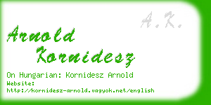 arnold kornidesz business card